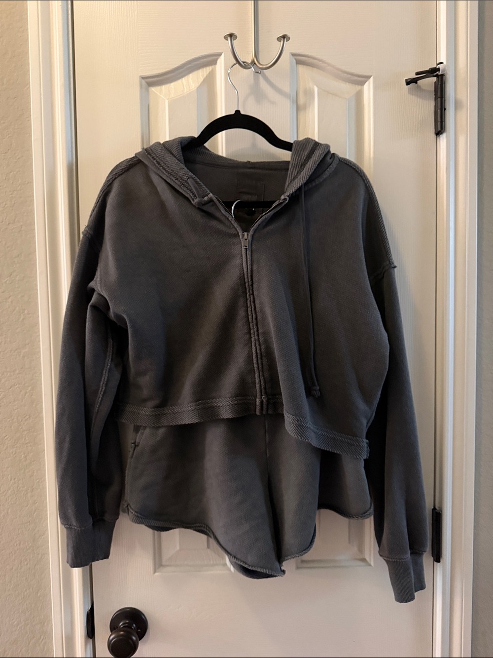aerie Black Zip-Up Hoodie